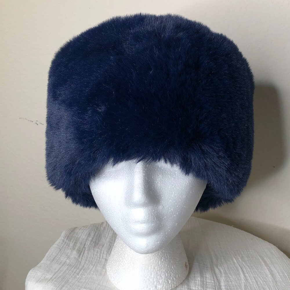 PLUSH, NEW "MAGID" Ladies Hat (Faux Fur) Royal Blue - Picture 4 of 5